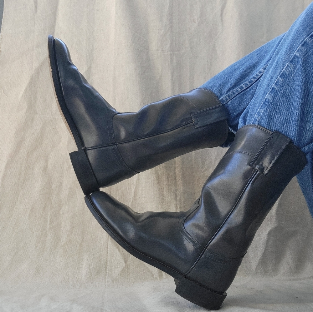 Vintage Grey Justin Diamond J Roper Boots Patent Leather Size 7
